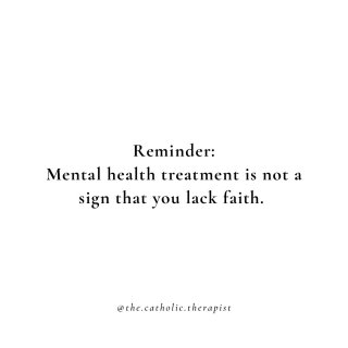 If you struggle with the narrative around mental health, please know that you are not alone. There are so many lies that permeate the cultural narrative. Lies that say you must choose between faith or mental health treatment. But these lies are not truth. The truth is that is faith and therapy can co-exist. It is not an either/or. There is space for both and I witness the beauty of this truth daily. 

I have encountered incredible faith through my work as a therapist. I am so blesssed by my clients’ testimonies and the way in which they pursue God’s plan for their lives in the midst of the stigma around mental health treatment. Christ-centered therapy is radical and it is a true gift.

You can embrace this gift. You can support others as they embrace healing. You can renounce the lies and rejoice with the truth. Healing is available. We are so blessed. 

Thank you, Jesus!

#faithandtreatment #mentalhealth #thecatholictherapist