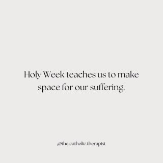 This is a hard week but you don’t have to avoid it. Lean in, feel it, and honor the Lord’s suffering. There is space for your sorrow here 🫶🏼

#holyweek #suffering #sorrow #thecatholictherapist