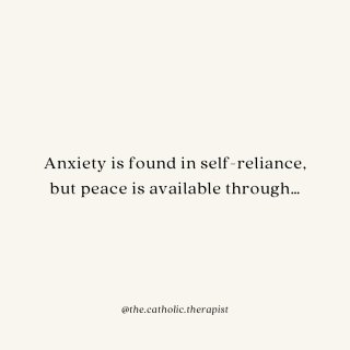 There is so much relief found in trust…

Relief from the burden of self-reliance.
Relief from anxiety. 
Relief from feelings of inadequacy.
Relief from feeling alone. 

You don’t have to figure it all out on your own.
You don’t have to feel anxious. 
You don’t have to believe that you’re not good enough. 
And you’re not alone.

God is with you and He is trustworthy. With Him, you can know peace. With Him, you are safe. With Him, you can do all things!

Thank you, Jesus 🙏

#trust #peace #spiritualhealing #thecatholictherapist
